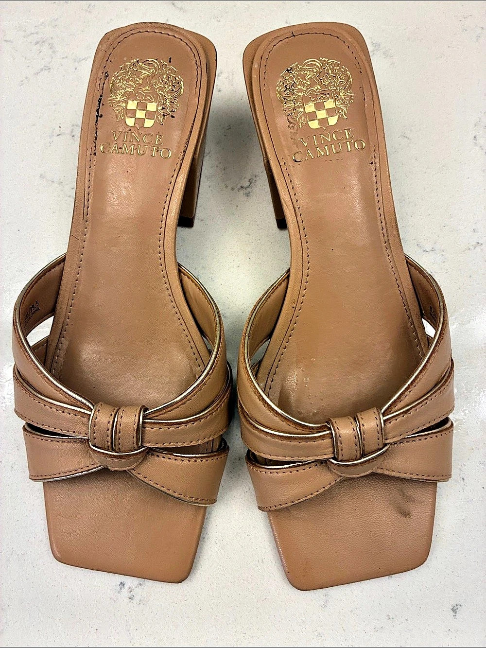 Anne Klein Bow Detail Heels in Brown